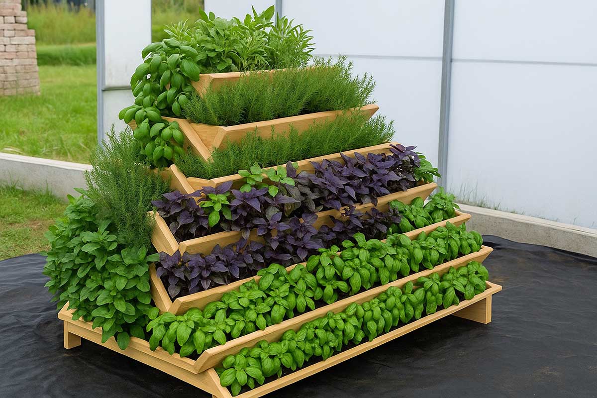 Вертикальная грядка как отдельный арт-объект. Источник: нейросеть