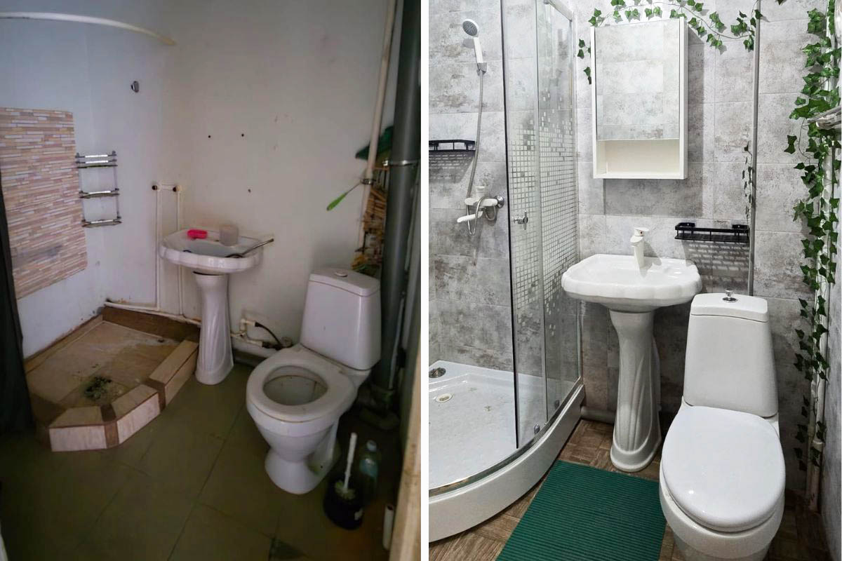 От советского кафеля, облезлых обоев, ржавых труб — к современным материалам. Источник: личный архив Марии Поляковой. 