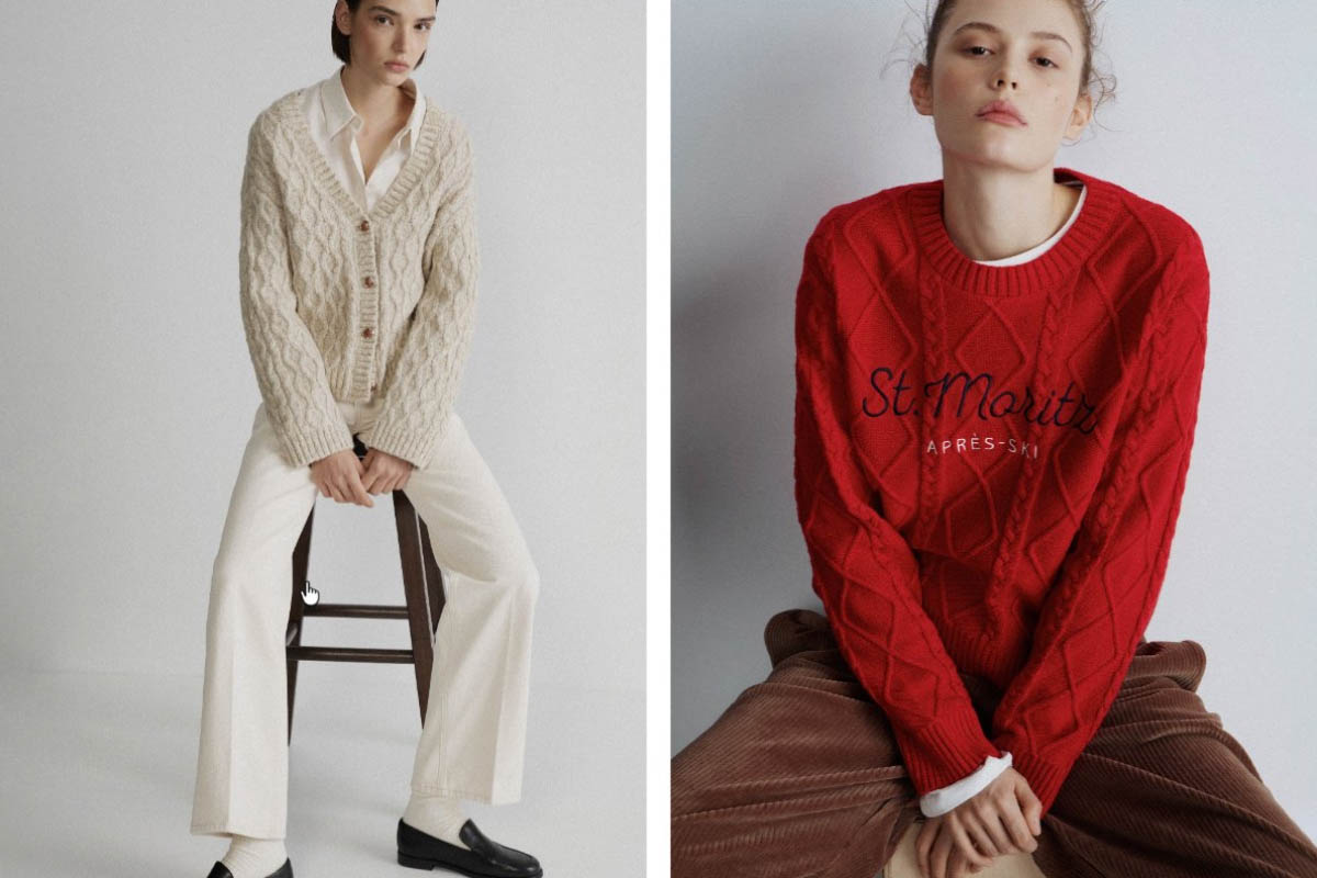 Объемная узорная вязка выглядят стильно. Источник: limestore.com