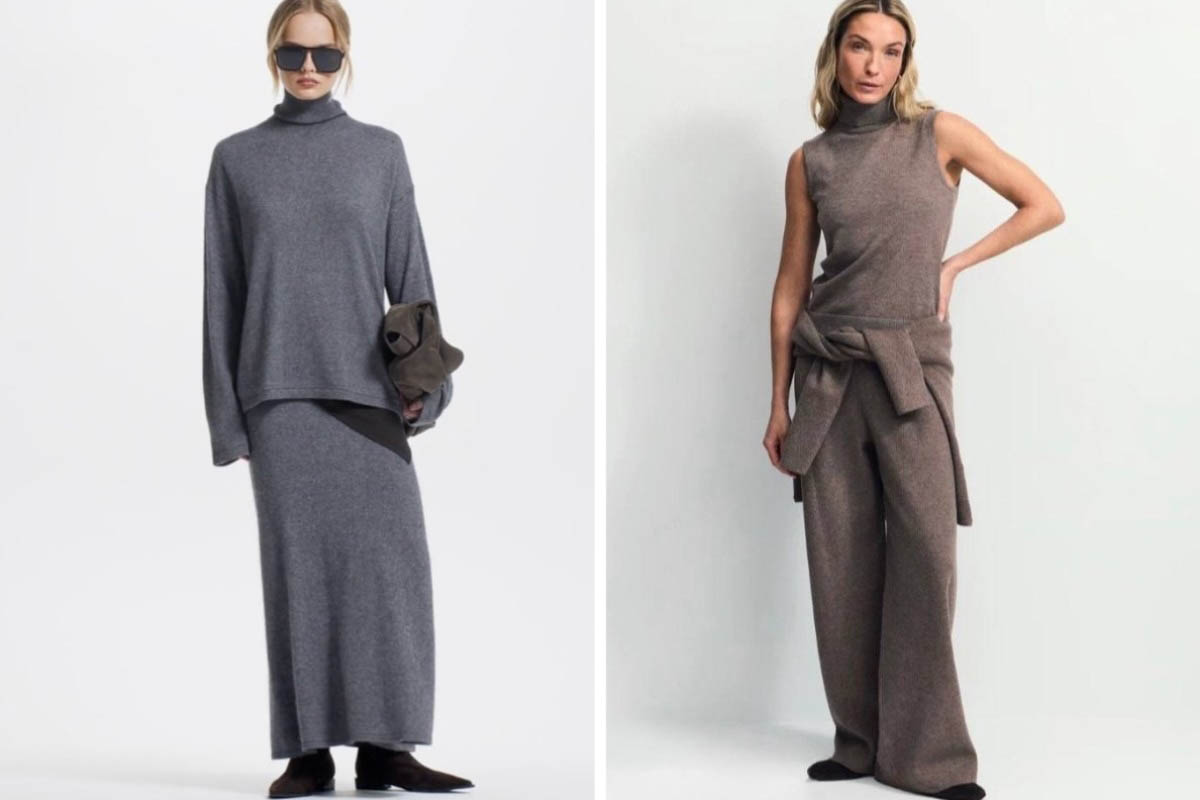 На пике костюмы с юбками и брюками. Слева — бренд Love republic, справа — Zarina. Источник: loverepublic.ru, zarina.ru