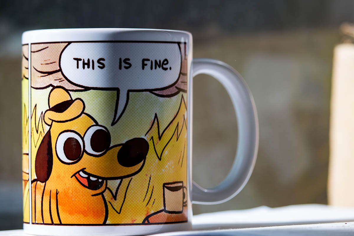 Кружка-мем. Источник: Alisher Narynbaev / Shutterstock / FOTODOM