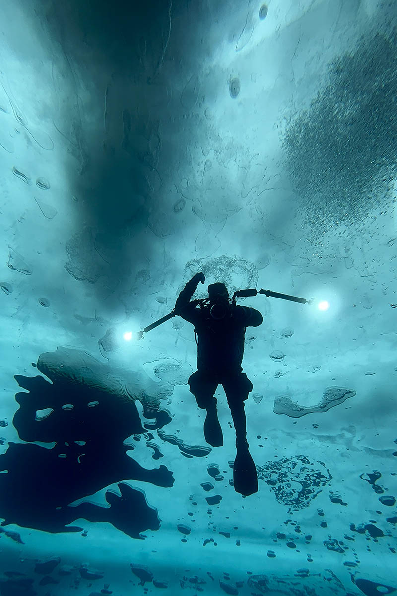 Подо льдом холодно, темно, невероятно красиво. Источник: личный архив Александра Самосадко