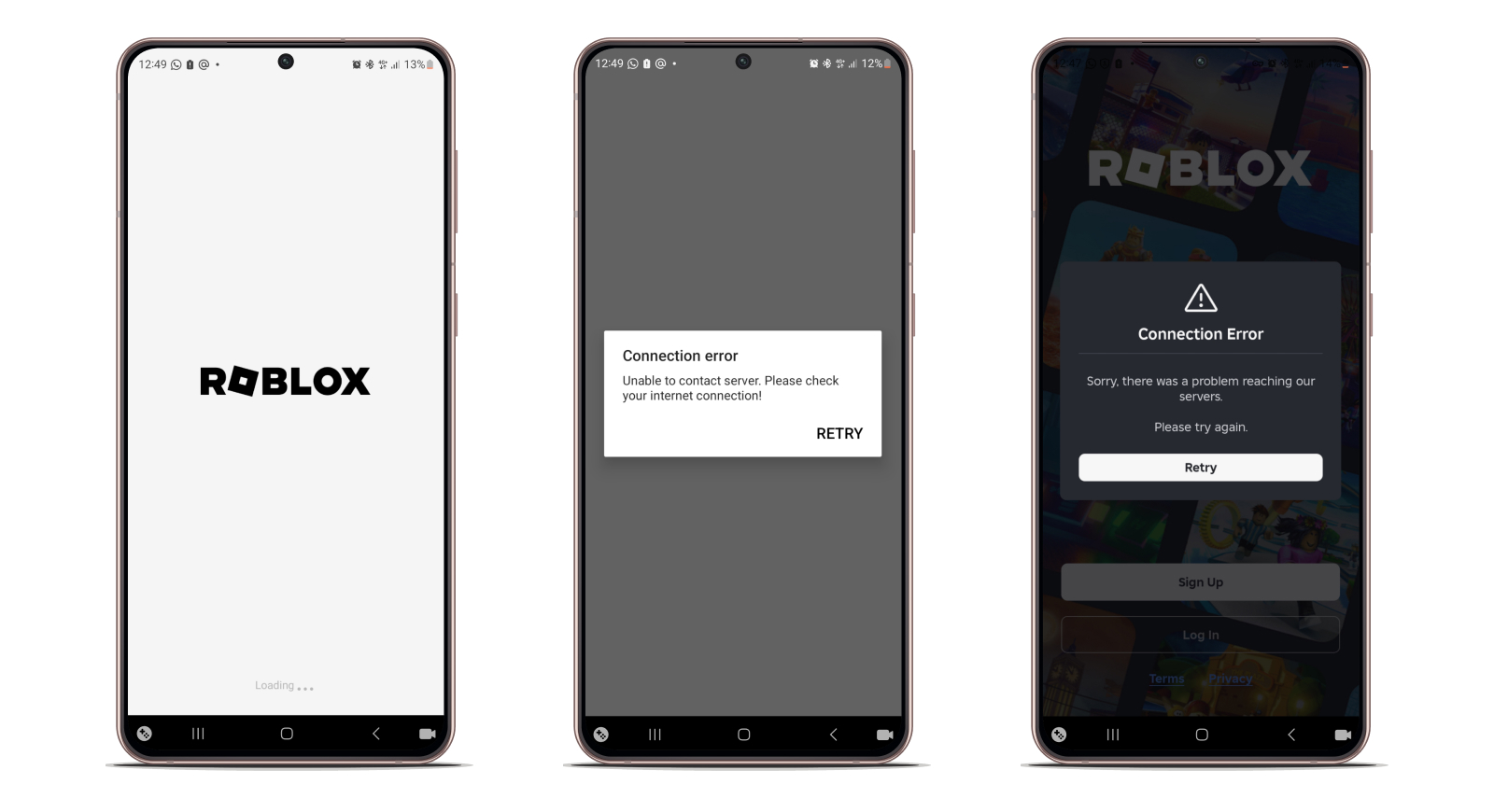 Roblox не работает. Примеры ошибок, которые выдает платформа. Источник: архив редакции