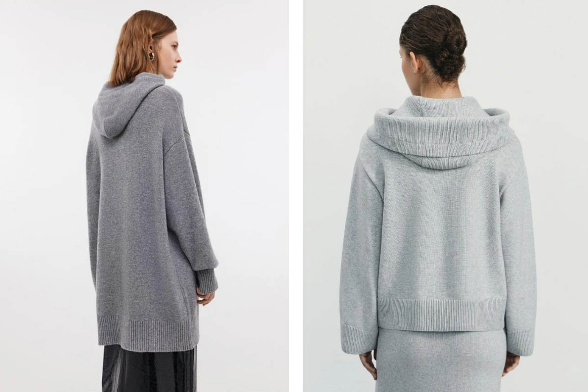 Худи из премиального кашемира. Слева — бренд Baon. Справа — Zarina. Источник: lamoda.ru