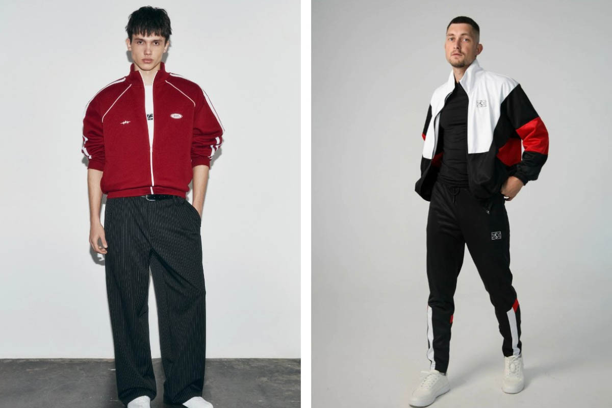 Слева — зипка от бренда Befree. Справа — спортивный костюм от «Город Горький». Источник: befree.ru, market.yandex.ru