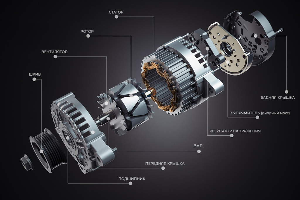 схема детали ротор статор