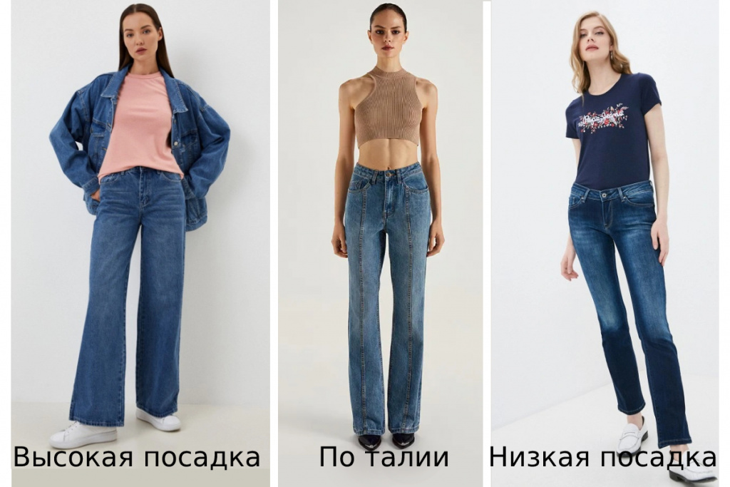Самые распространенные варианты посадки брюк (источник: lamoda.ru)