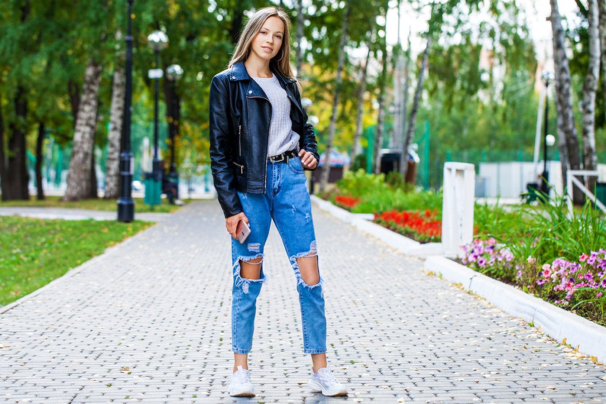 рваные джинсы панк стиль