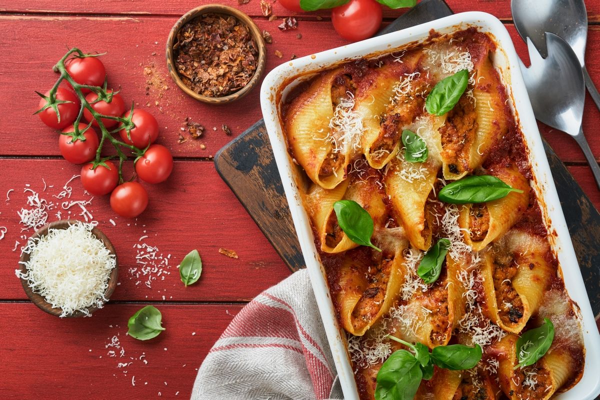 фаршированные макароны ракушки