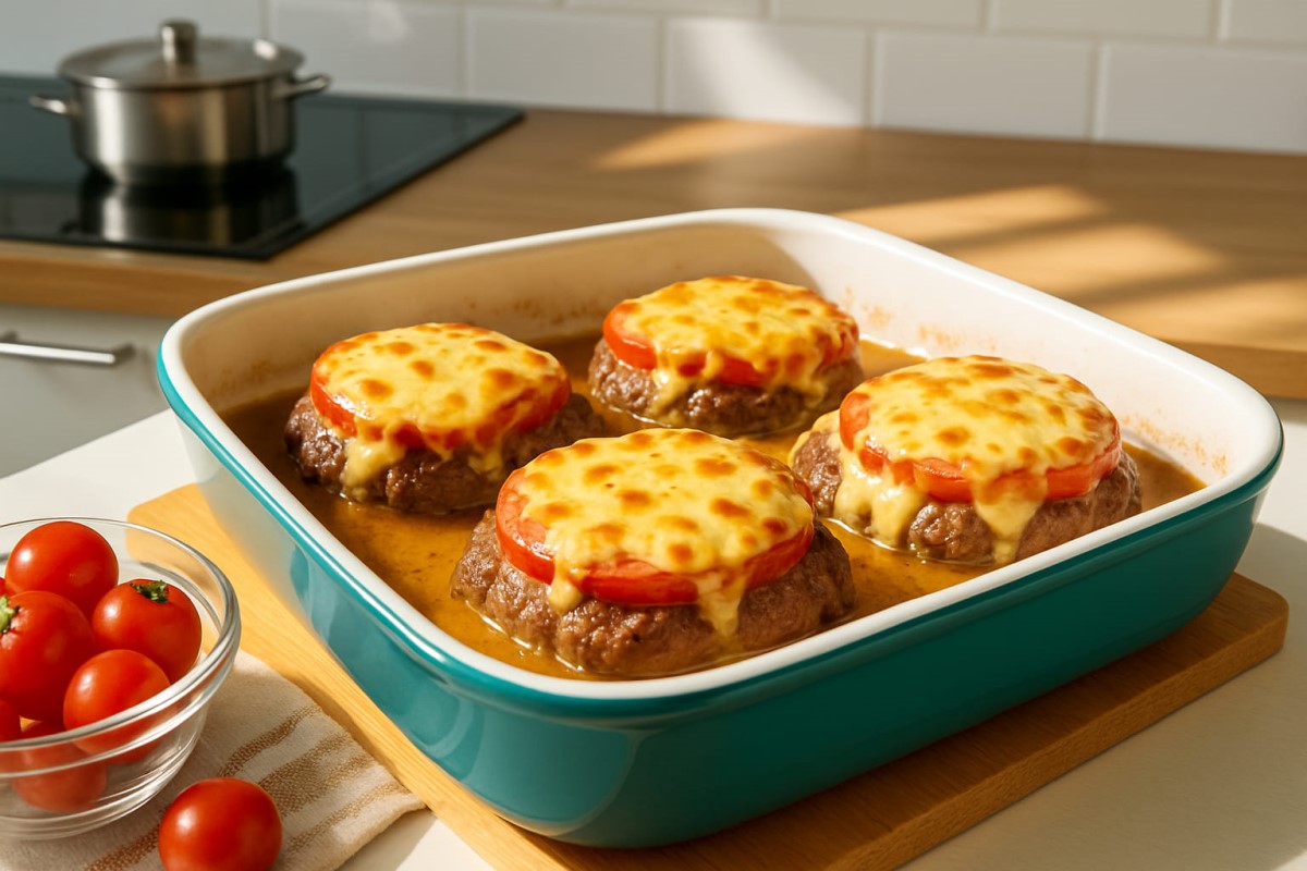 мясо с помидорами и сыром