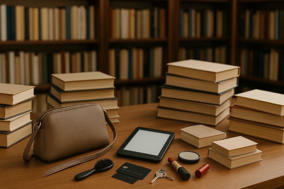 книги на столе